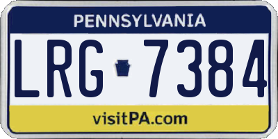 PA license plate LRG7384