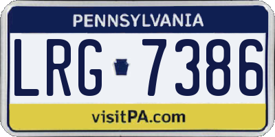 PA license plate LRG7386