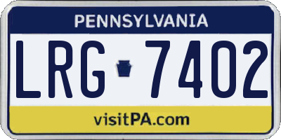 PA license plate LRG7402