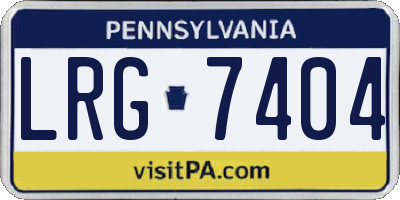PA license plate LRG7404