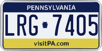 PA license plate LRG7405