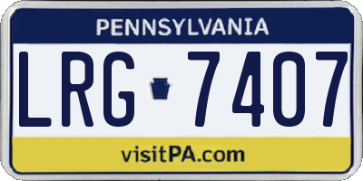 PA license plate LRG7407