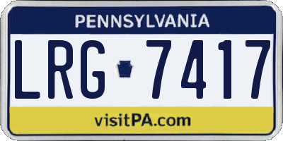 PA license plate LRG7417