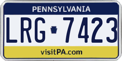 PA license plate LRG7423