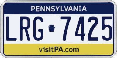 PA license plate LRG7425