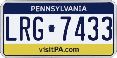 PA license plate LRG7433