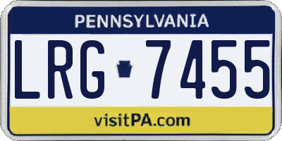 PA license plate LRG7455