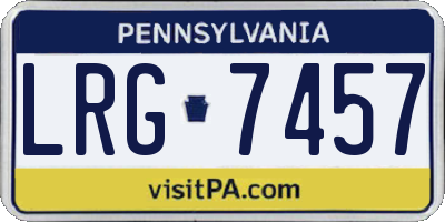PA license plate LRG7457