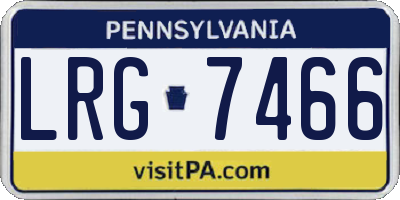 PA license plate LRG7466