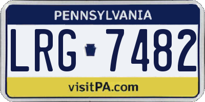 PA license plate LRG7482