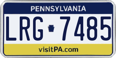 PA license plate LRG7485