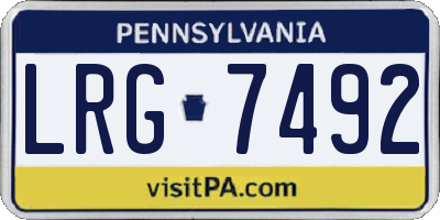PA license plate LRG7492
