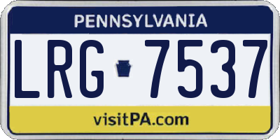 PA license plate LRG7537