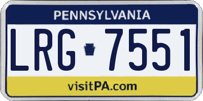 PA license plate LRG7551