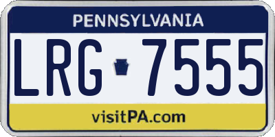PA license plate LRG7555