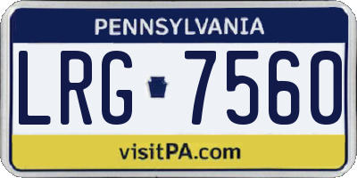 PA license plate LRG7560