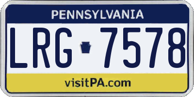 PA license plate LRG7578