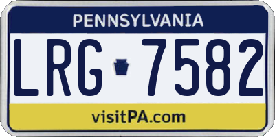 PA license plate LRG7582