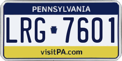 PA license plate LRG7601