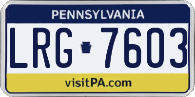 PA license plate LRG7603