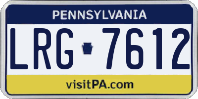 PA license plate LRG7612