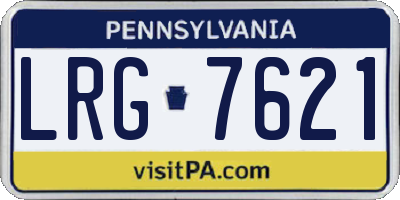 PA license plate LRG7621