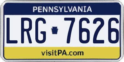 PA license plate LRG7626