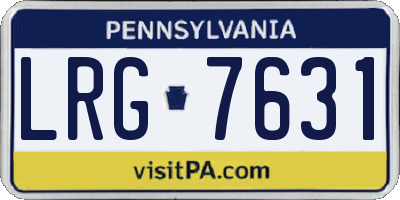 PA license plate LRG7631