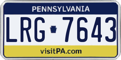 PA license plate LRG7643