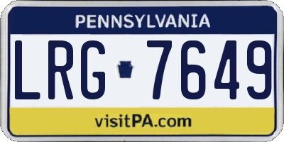 PA license plate LRG7649