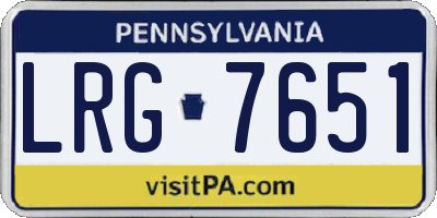 PA license plate LRG7651