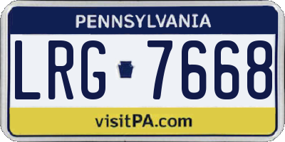 PA license plate LRG7668