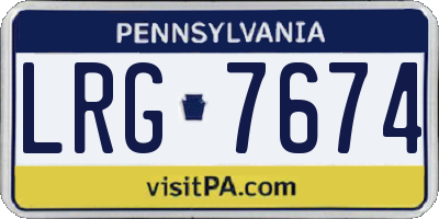 PA license plate LRG7674