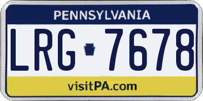 PA license plate LRG7678