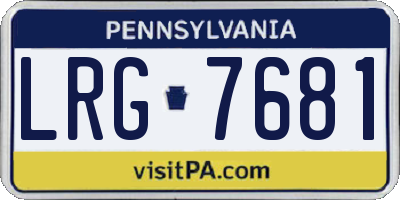 PA license plate LRG7681