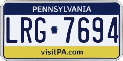 PA license plate LRG7694