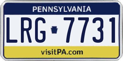 PA license plate LRG7731