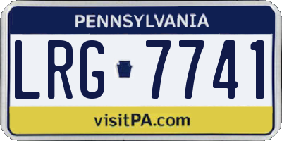 PA license plate LRG7741