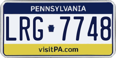 PA license plate LRG7748