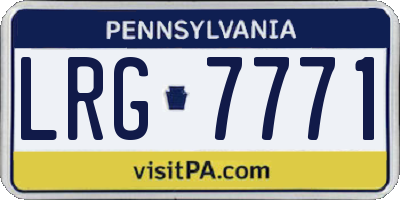 PA license plate LRG7771