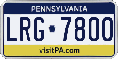 PA license plate LRG7800