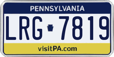 PA license plate LRG7819