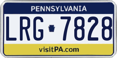 PA license plate LRG7828
