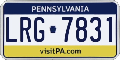 PA license plate LRG7831