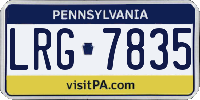 PA license plate LRG7835