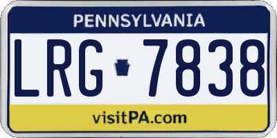 PA license plate LRG7838