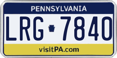 PA license plate LRG7840