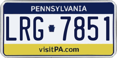 PA license plate LRG7851
