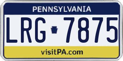 PA license plate LRG7875