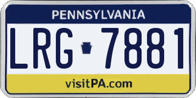 PA license plate LRG7881